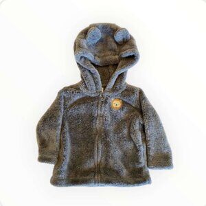 Child of Mine by Carter's Baby Gray Bear Hoodie Jacket - Size 0-3M (10-1)